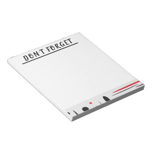Schwarz-Rot-DON"T VERGESSEN Notepad Notizblock