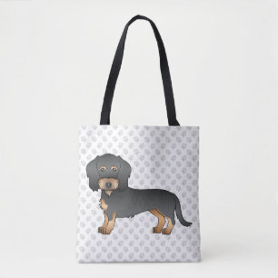 Schwarz-Rot-Draht-Dachshund-Hund & Pfoten Tasche