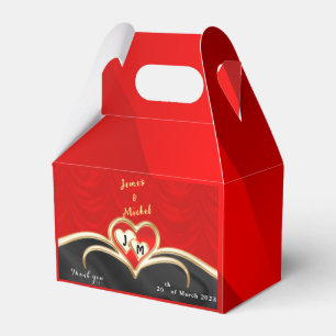 Schwarz-Rot-Gastgeschenk Hochzeit Geschenkschachtel