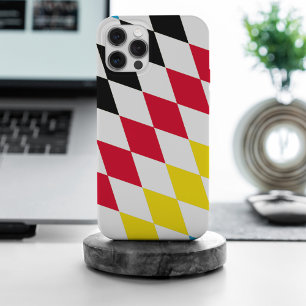 Schwarz Rot Gelb Blau Bayern Diamant Flaggenmuster iPhone 15 Pro Max Hülle