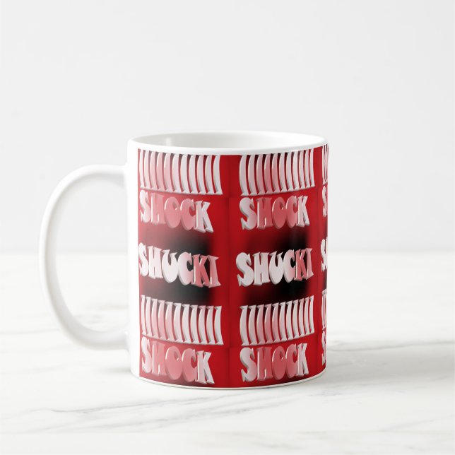 Schwarz-Rot-gemustert Kaffeetasse (Links)