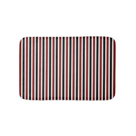 Schwarz-rot gestreiftes Muster, modern Badematte