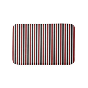 Schwarz-rot gestreiftes Muster, modern Badematte