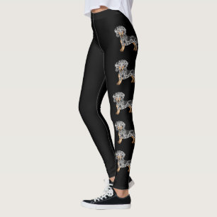 Schwarz-Rot getigerter Kurzhaar-Dachshund-Hunde Leggings