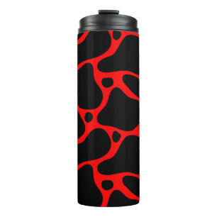 Schwarz-Rot-Giraffen-Muster-Flasche Thermosbecher