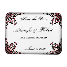 Schwarz-Rot-Gothic-Rollen Save the Date Magnet