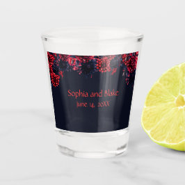 Schwarz-Rot-Gotik-Gastgeschenk Hochzeit Schnapsglas
