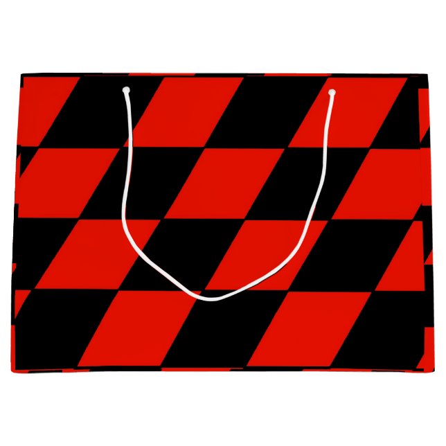 Schwarz/Rot Große Geschenktüte (Vorderseite)
