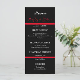 Schwarz-Rot-Hochzeit Menükarte