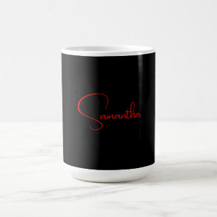 Schwarz Rot Ihr Name Minimalistisch Moderne Kallig Kaffeetasse
