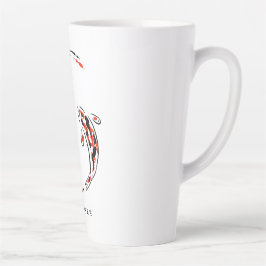 Schwarz & Rot Japanisch Koi Fisch Künstlerisch Milchtasse