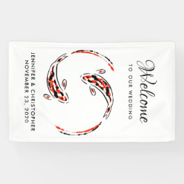 Schwarz-Rot-Japanisch-Koi-Hochzeit Banner