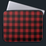 Schwarz-Rot-Karierter Karo Laptop-Sieb Laptopschutzhülle<br><div class="desc">Schwarz-Rot-Kariert-Checked-Notebook-Sleeves - MIGNED-Design</div>