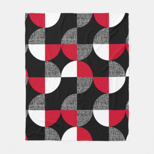 Schwarz, rot, kariertes geometrisches Muster. Fleecedecke
