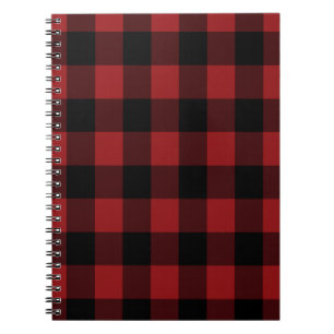 Schwarz/Rot-Karo-Muster für Notebooks Notizblock