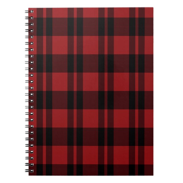 Schwarz/Rot-Karo-Muster für Notebooks Notizblock (Vorderseite)