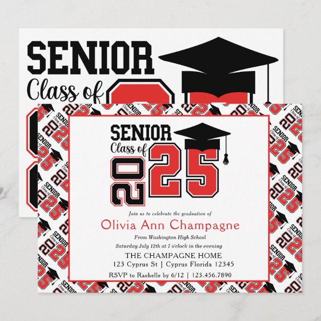 Schwarz-Rot-Klasse 2025 Karte (Vorne/Hinten)