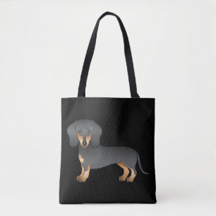 Schwarz-Rot-Kurzhaar-Dachshund-Hund - Schwarz Tasche