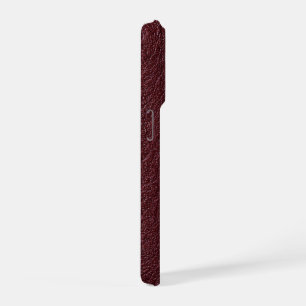 Schwarz-Rot-Ledereffekt iPhone 15 Pro Hülle