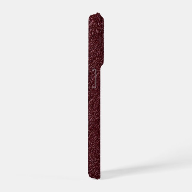 Schwarz-Rot-Ledereffekt iPhone 15 Pro Hülle (Rechte Seite)