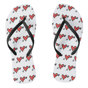 Schwarz/Rot Liebe Flip Flops