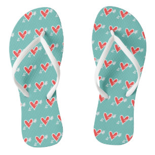 Schwarz/Rot Liebe Flip Flops