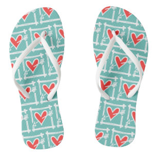 Schwarz/Rot Liebe Flip Flops