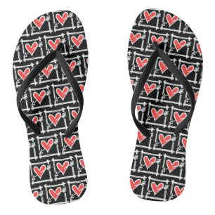Schwarz/Rot Liebe Flip Flops