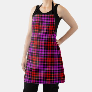 Schwarz Rot Lila Karo Tartan Design Schürze