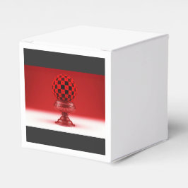 Schwarz & Rot Mandy Ball auf metallischer Rose Bas Geschenkschachtel