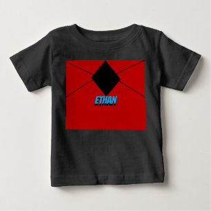 Schwarz-Rot-Minimal-Schwarz-Diamant Baby T-shirt