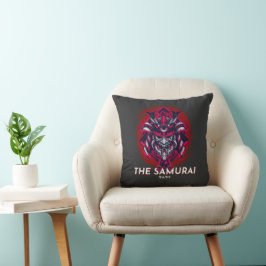 Schwarz Rot Minimalistisch Vintag Samurai Pillow Kissen