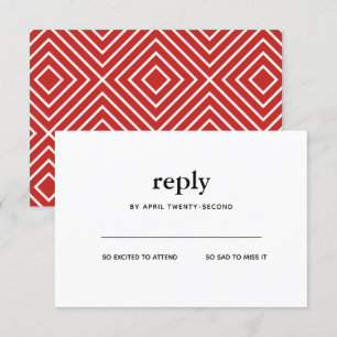 Schwarz-Rot-Moderne Bar Mitzvah Einladung Antwort