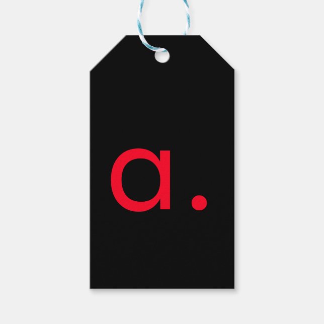 Schwarz-Rot-Monogramm-Anfangsbuchstaben Moderner S Geschenkanhänger (Vorderseite)