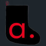 Schwarz-Rot-Monogramm-Anfangsbuchstaben Moderner S Großer Weihnachtsstrumpf<br><div class="desc">Dieses Produkt mit einem einfachen, aber auffälligen Design kann Sie in der Menge hervorheben. Das minimalistische und moderne Design des Hotels wird sofort Aufmerksamkeit erregen.</div>