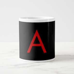 Schwarz-Rot-Monogramm-Anfangsbuchstaben Moderner S Jumbo-Tasse