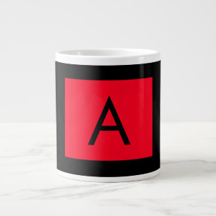 Schwarz-Rot-Monogramm-Anfangsbuchstaben Moderner S Jumbo-Tasse