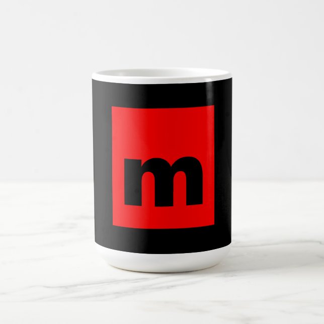 Schwarz-Rot-Monogramm-Anfangsbuchstaben Moderner S Kaffeetasse (Mittel)