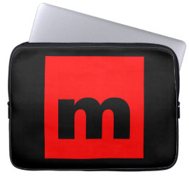 Schwarz-Rot-Monogramm-Anfangsbuchstaben Moderner S Laptopschutzhülle