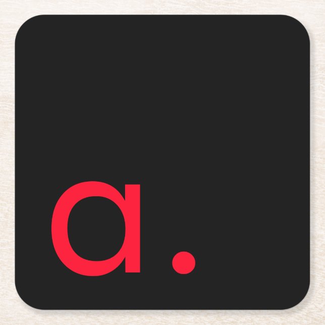 Schwarz-Rot-Monogramm-Anfangsbuchstaben Moderner S Rechteckiger Pappuntersetzer (Vorderseite)