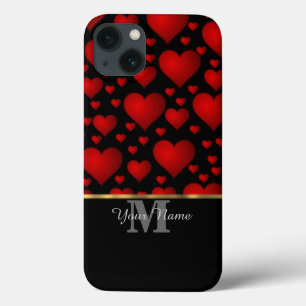 Schwarz-Rot-Monogramm-Liebe Case-Mate iPhone Hülle
