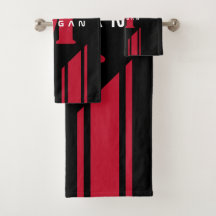 Schwarz-Rot-Monogramm-Racer-Streifen
