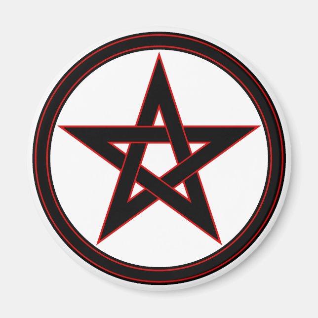 Schwarz-Rot-Pentagramm Magnet (Vorne)