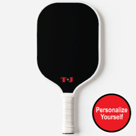 Schwarz-Rot-Personalisiert Mit Monogramm Pickleball Schläger