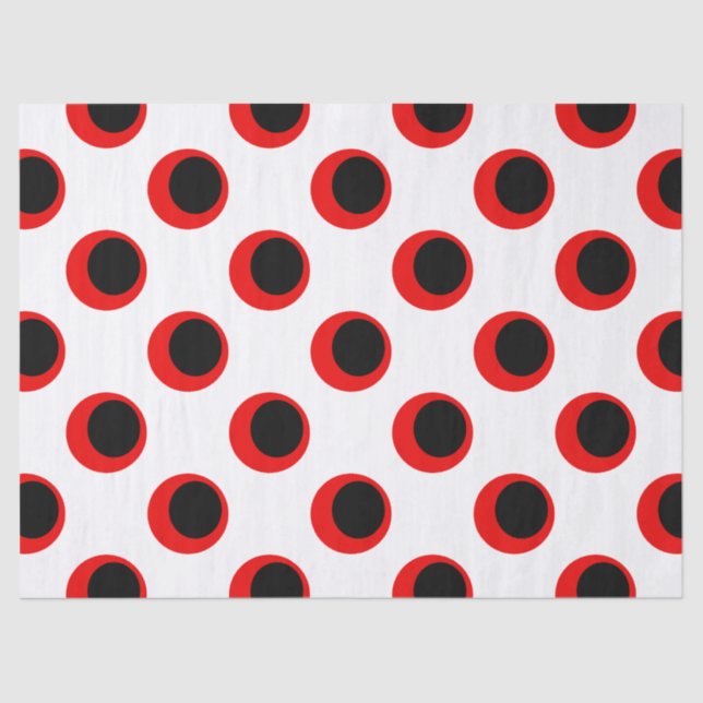 Schwarz-Rot-Polka-Dot-Muster Seidenpapier (Vorderseite)