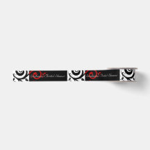 Schwarz-Rot-Reverse-Swirl-Brautparty