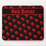 Schwarz-Rot-Skulpturen mit benutzerdefiniertem Tex Mousepad<br><div class="desc">Schwarzes Mousepad mit einem sich wiederholenden roten Schädelmuster und bearbeitbarem Textfeld zur einfachen Anpassung an Ihren Namen oder Ihre Nachricht.</div>