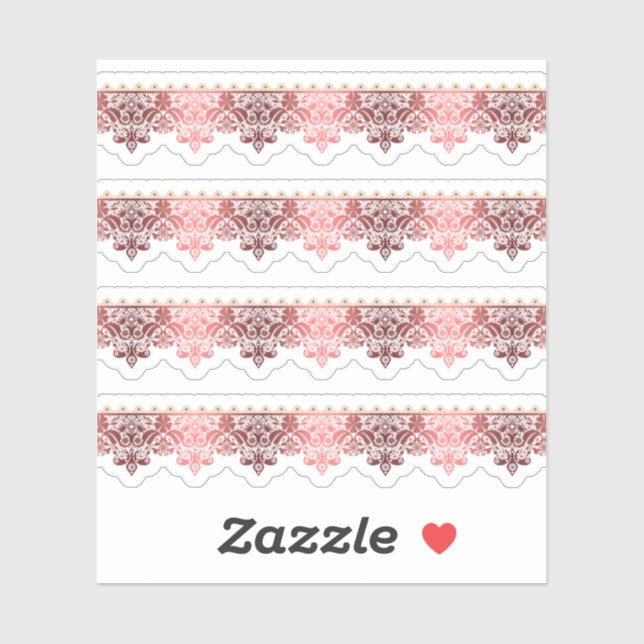 Schwarz, rot, Spitze, rot, offen Aufkleber (Blatt)