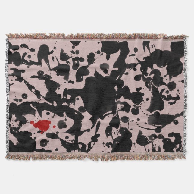 Schwarz/Rot / Spritzer + Ihre Hintergrundfarbe Decke (Vorderseite)
