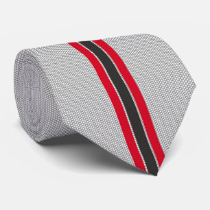 Schwarz-Rot-Streifen sportlich Minimalistisch Krawatte